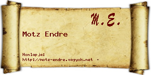 Motz Endre névjegykártya